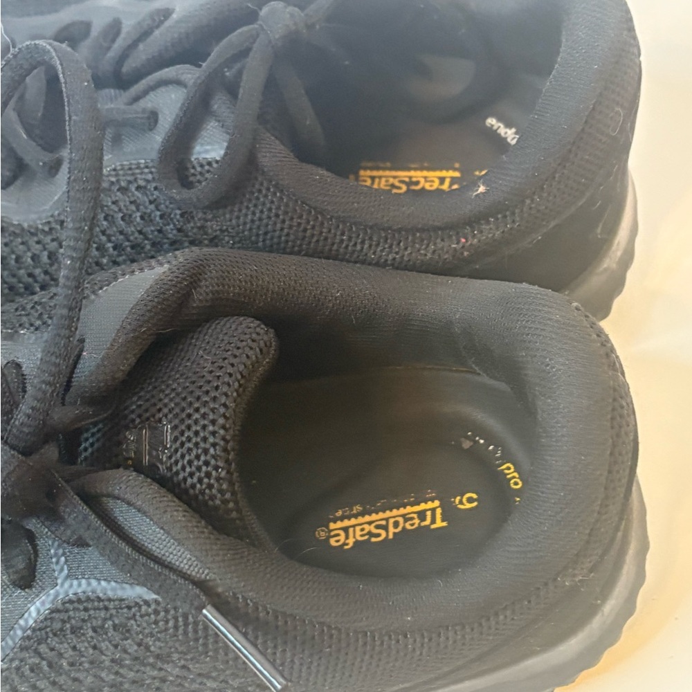 Black non-slip work wear black sneakers skid size 9 fast food shoes - Picture 14 of 16